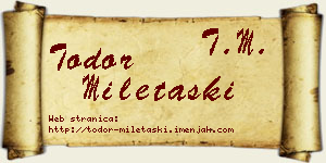 Todor Miletaški vizit kartica